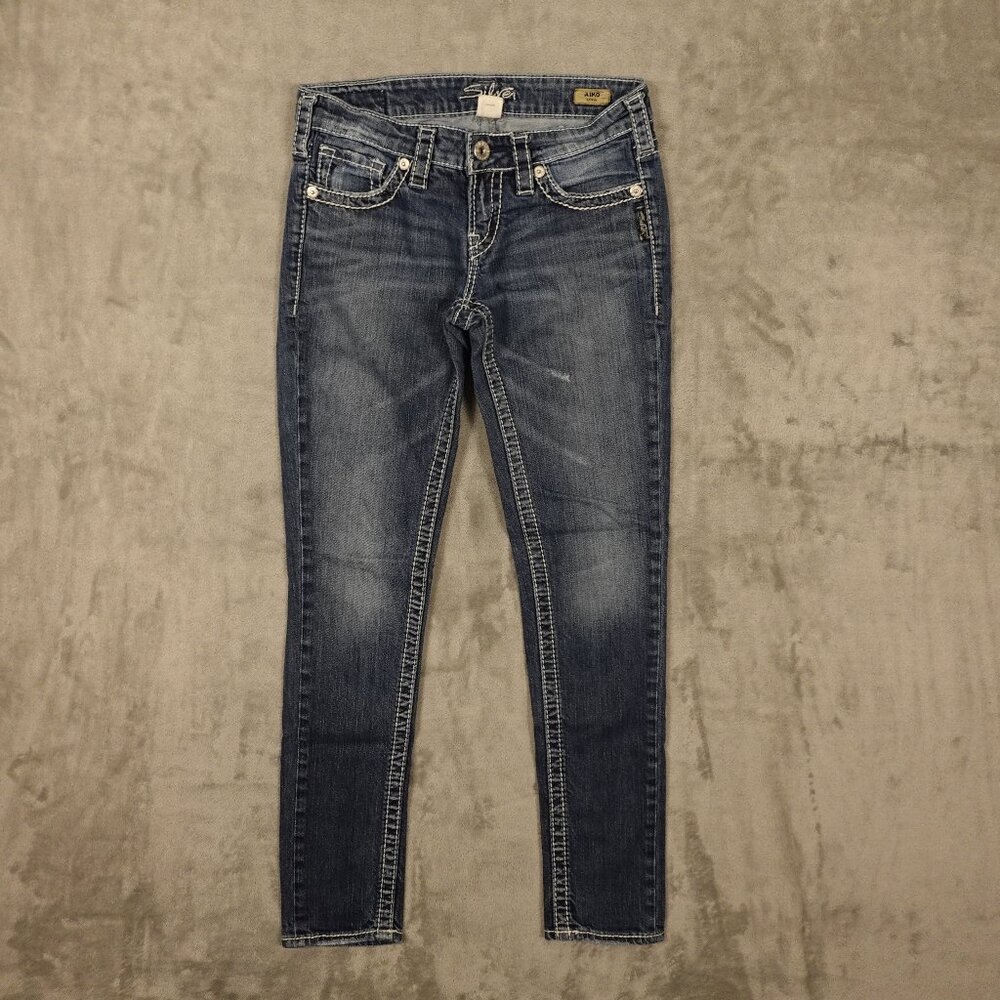 Silver jeans Aiko skinny women's‎ 26 blue denim low rise